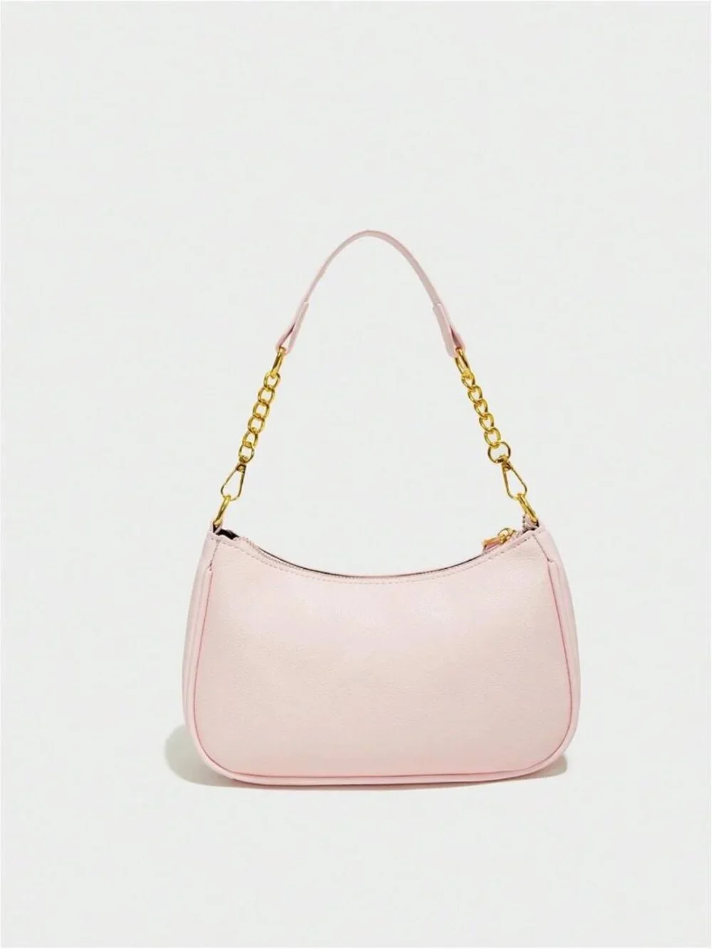 Stylish PU Leather Hobo Shoulder Bag with Gold Chain | Lightweight Zipper Purse